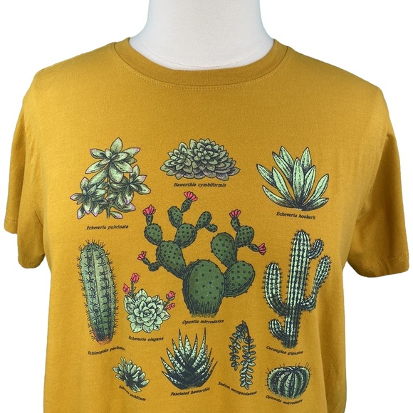 Fifth Sun Mustard Yellow Cactus Print Graphic Tee - Picture 3 of 12